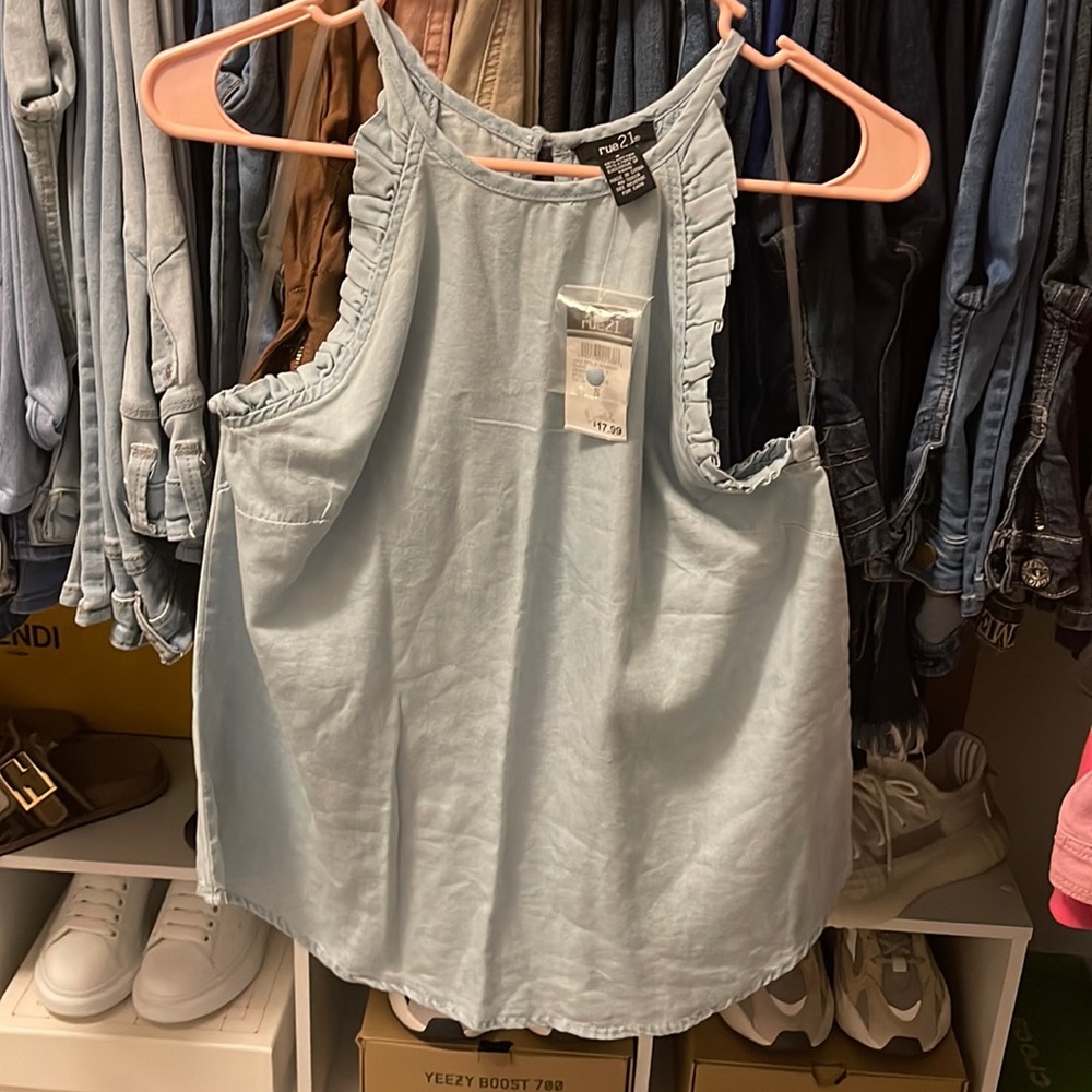New with tags Nice denim blue top size S